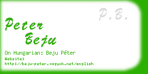 peter beju business card